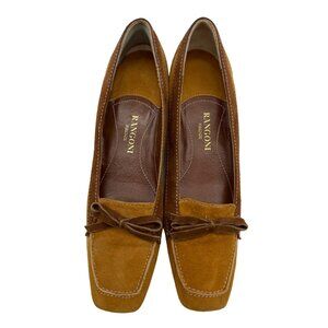 VIntage Rangoni Firenze Suede Heeled Loafers Size 7.5 made in Italy